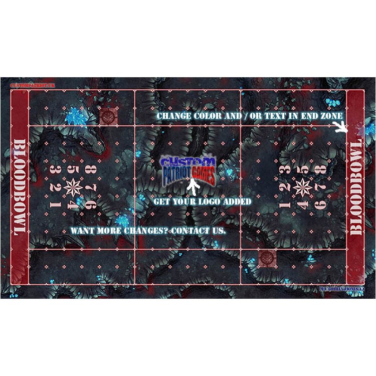 Blood Bowl 3.0 Sevens Pitch Only - Squiggoth Cave with Stitched Edging and Customisation