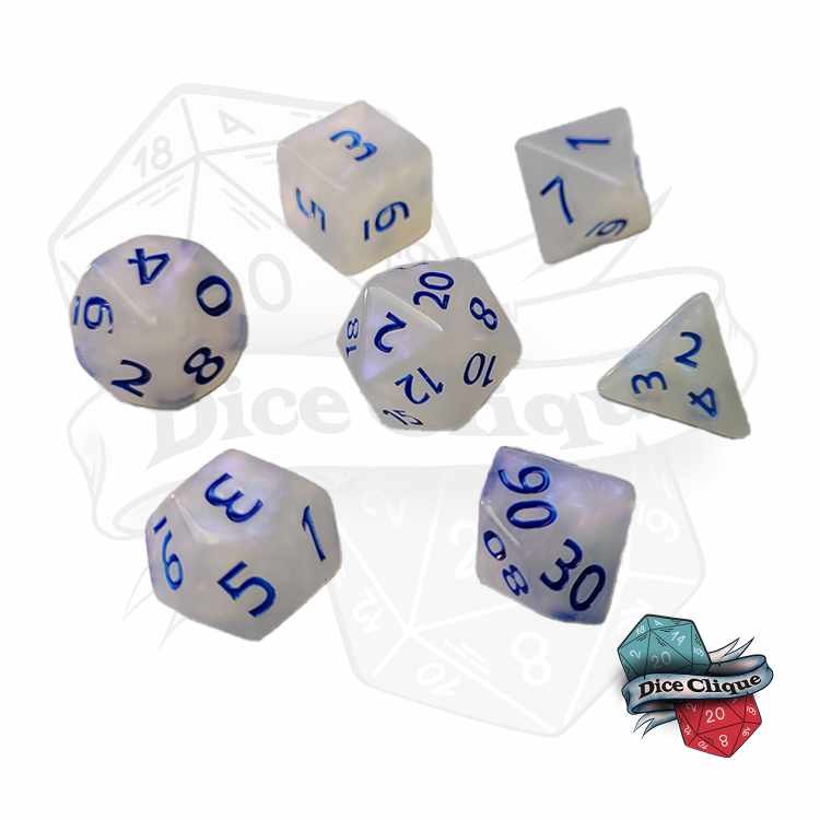 Pearl-Blue Shimmer Poly Dice Set