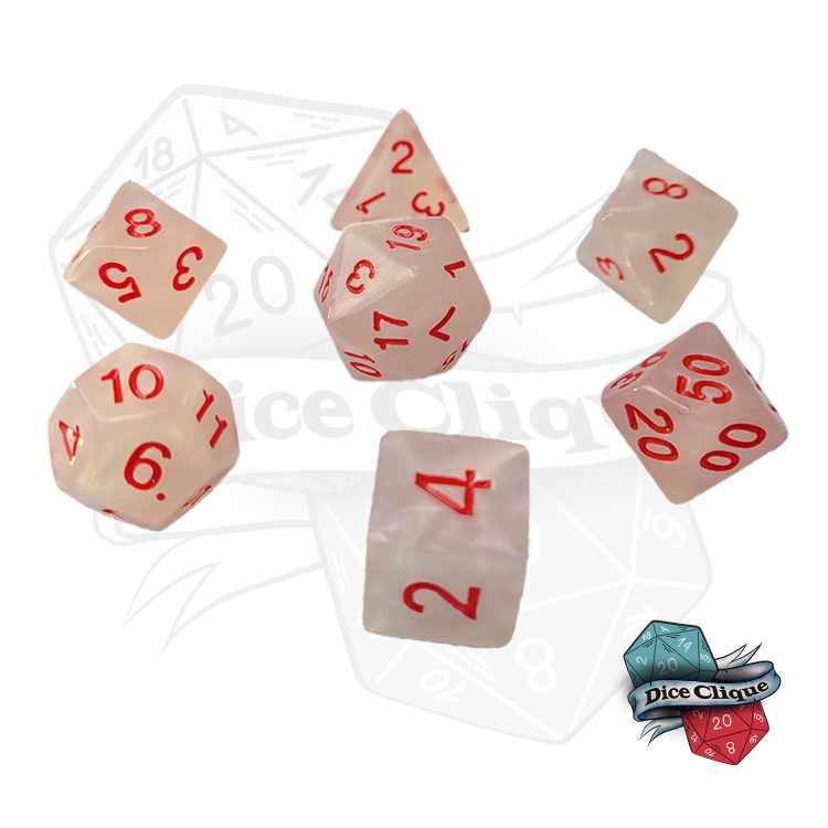 Pearl-Pink Shimmer Poly Dice Set