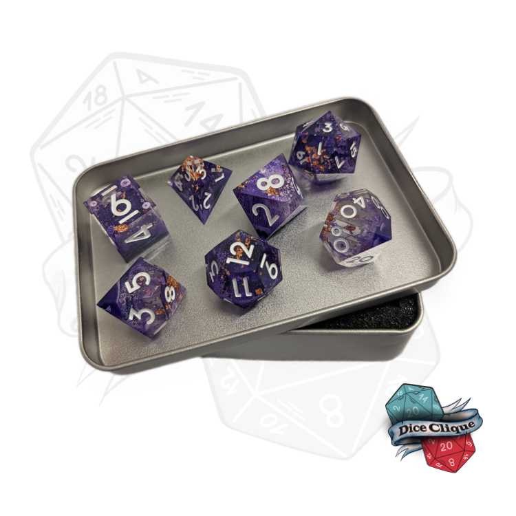 Deep Purple Clouds Poly Dice Set