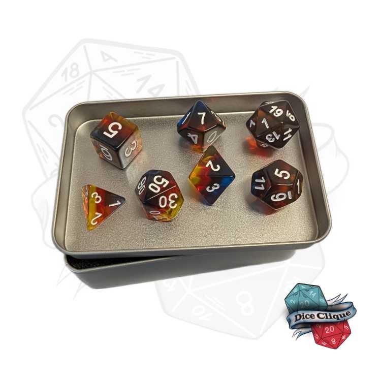 Relaxing Sunset Poly Dice Set