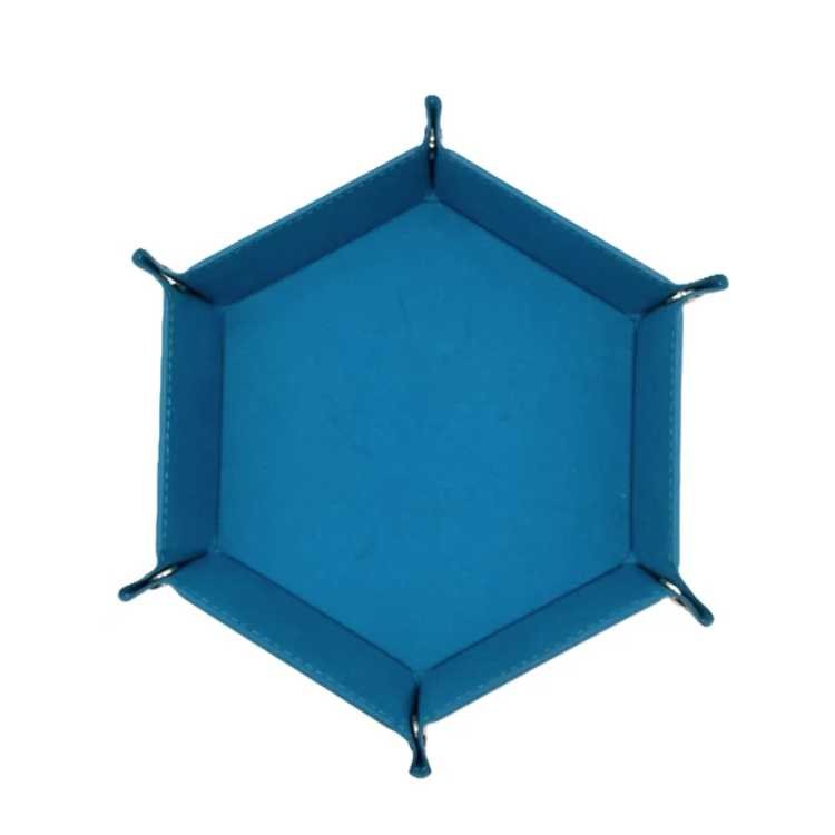 Blue Hexagonal Folding Dice Tray