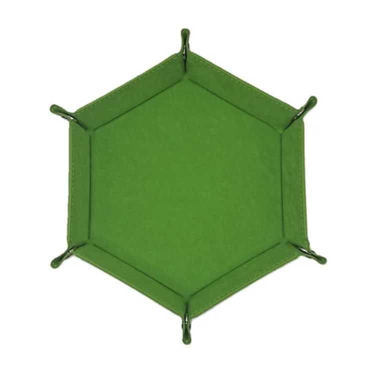 Green Hexagonal Folding Dice Tray
