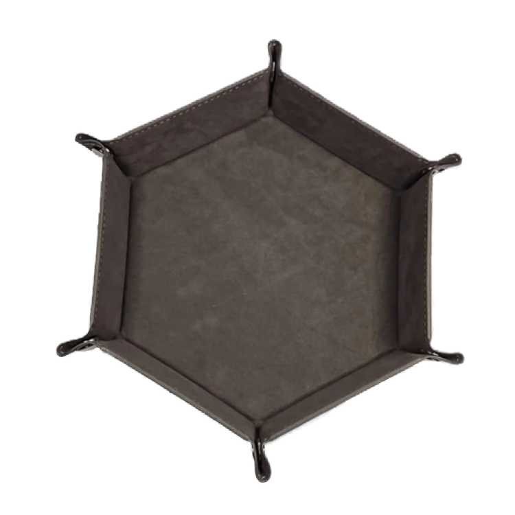 Wolf Grey Hexagonal Folding Dice Tray