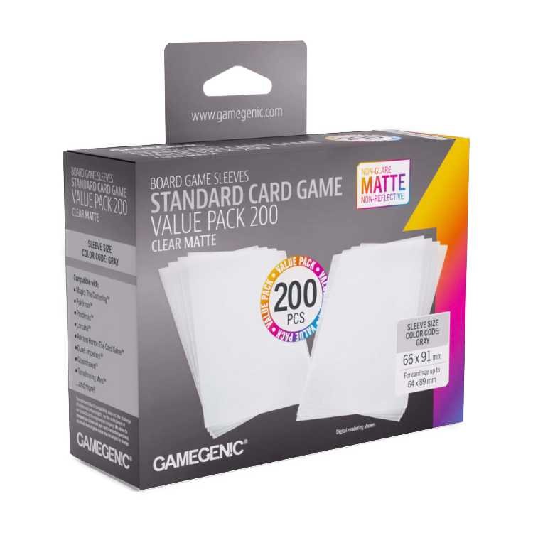 MATTE Value Pack Sleeves Clear, Standard Size (200ct)