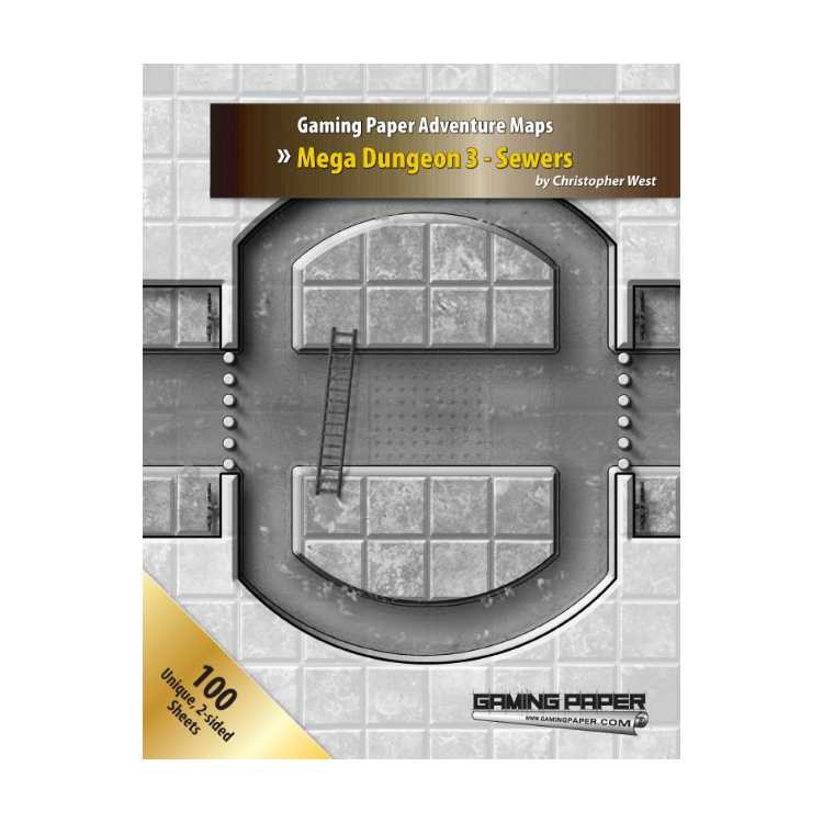 Gaming Paper Adventure Maps: Mega Dungeon 3 - Sewers
