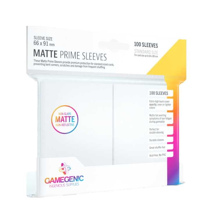 MATTE Prime Sleeves White, Standard Size (100ct)