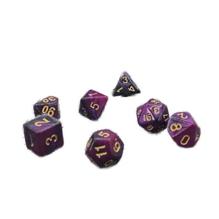 Purple and Black Poly Dice Set