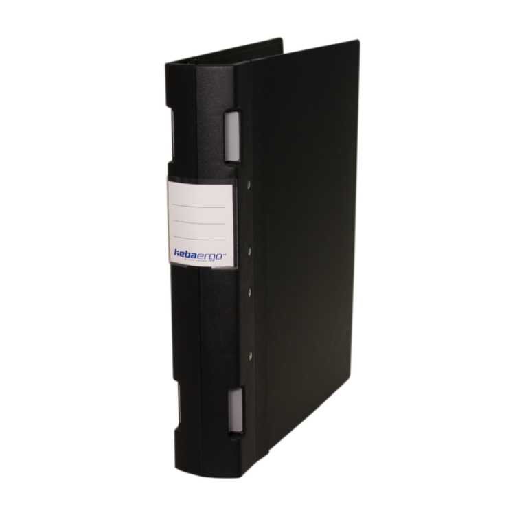 KEBAergo 4 Prong Ring Binder, Black