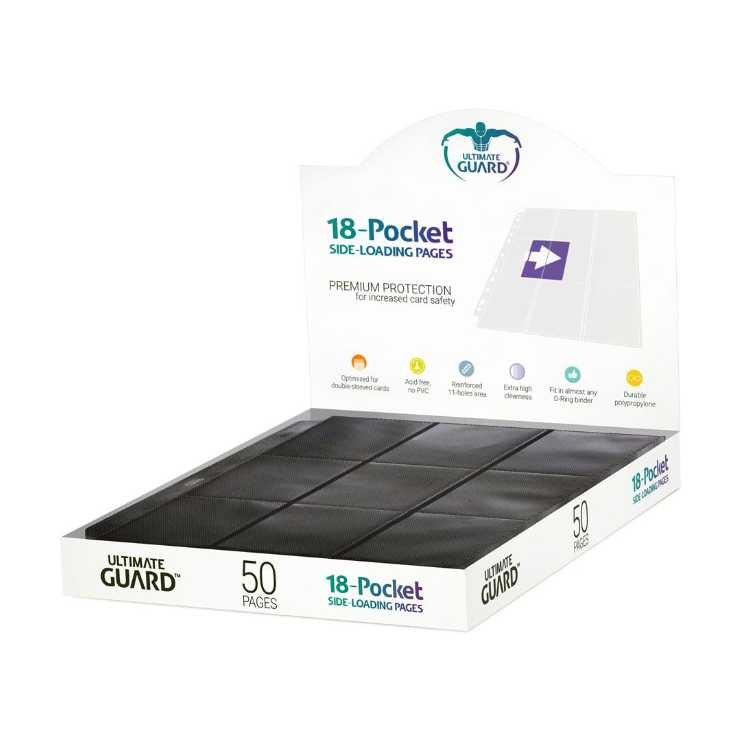 18-Pocket Pages Side-Loading Black (50ct)