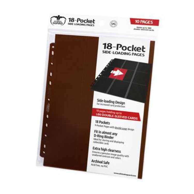18-Pocket Pages Side-Loading Brown (10ct)