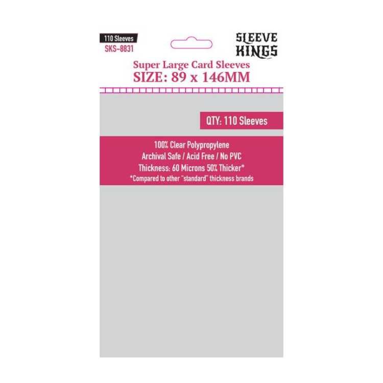 Sleeve Kings Super Large Sleeves Clear, 89x146 (110ct)