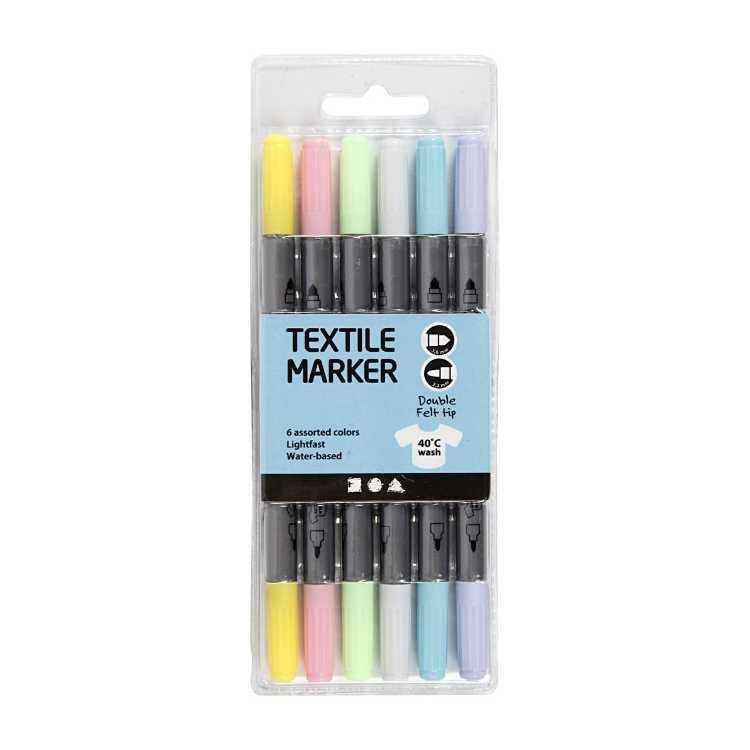 Textile Marker Pastel, 6ct