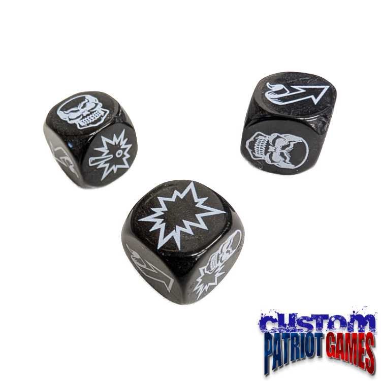 Black & White Ink Blood Bowl Block Dice