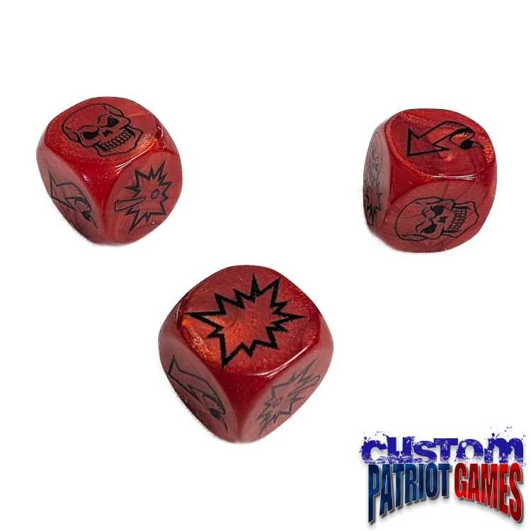 Red & Black Blood Bowl Block Dice