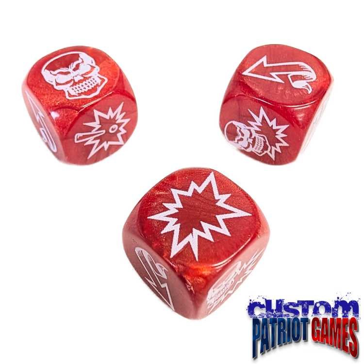 Red & White Blood Bowl Block Dice