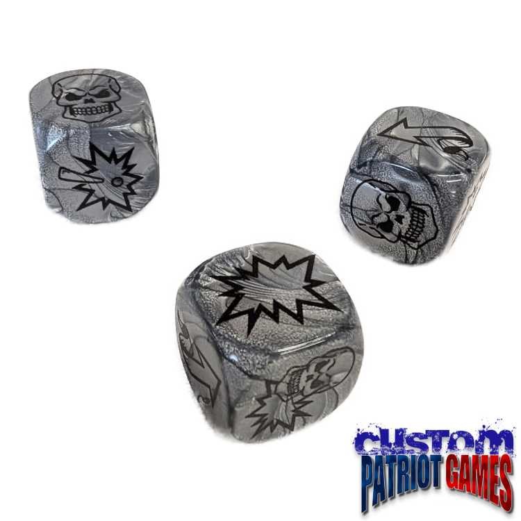 Silver & Black Ink Blood Bowl Block Dice