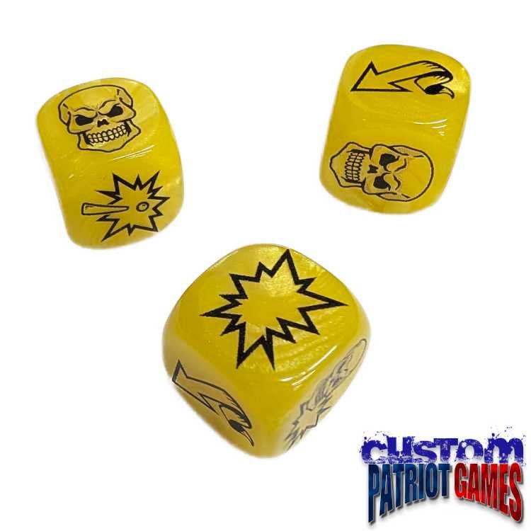 Yellow & Black Ink Blood Bowl Block Dice