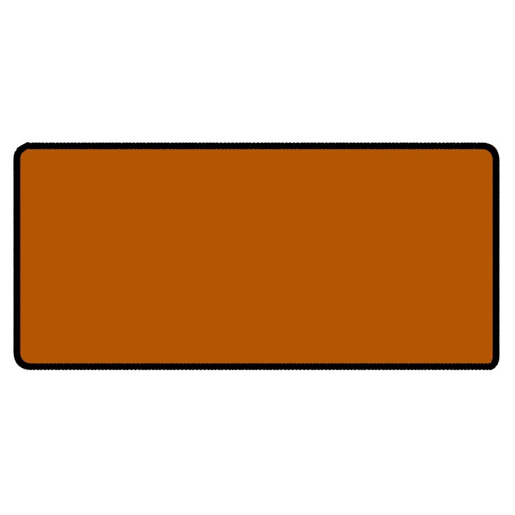 Burnt Orange 36" x 18" Desk Mat Size Black Stitched Playmat