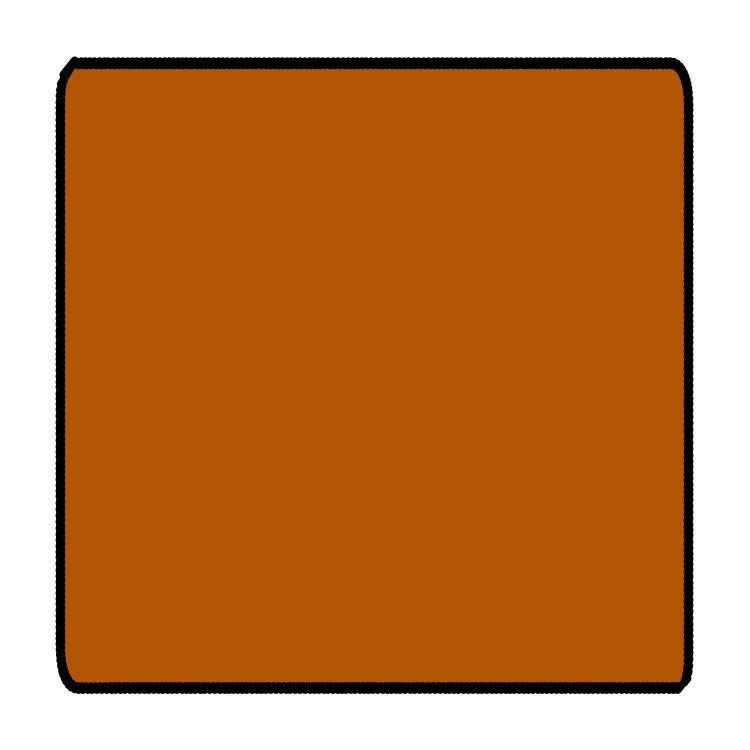 Burnt Orange 3ft x 3ft Coffee Table Size Black Stitched Playmat