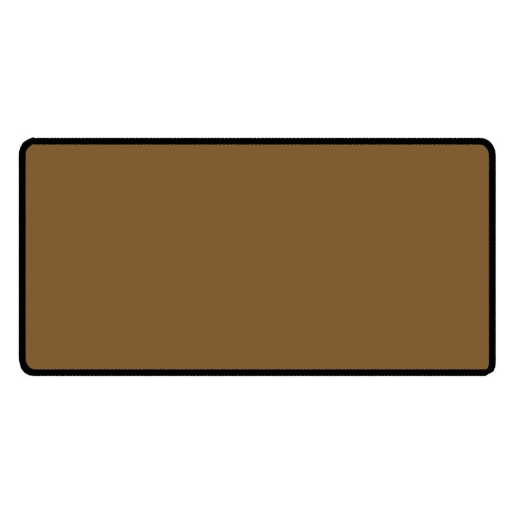 Brown 24" x 14" Classic Size Black Stitched Playmat