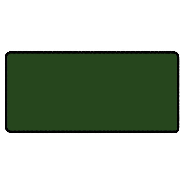 Forest Green 36" x 18" Desk Mat Size Black Stitched Playmat