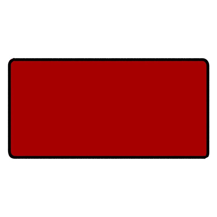 Red 24" x 14" Classic Size Black Stitched Playmat
