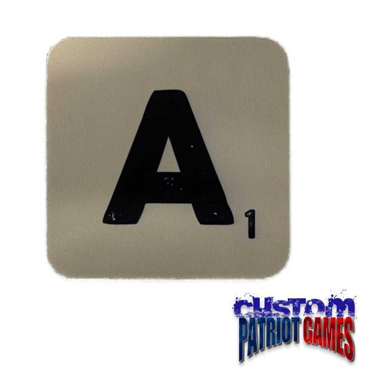Scrabble Initial 4" Square Coaster - A