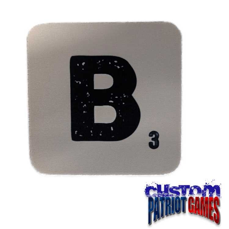 Scrabble Initial 4" Square Coaster - B