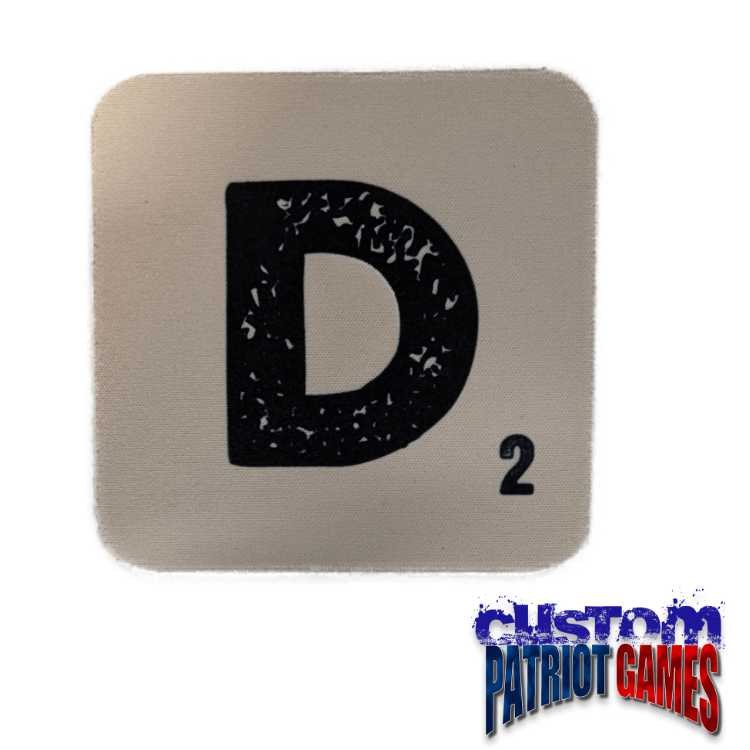Scrabble Initial 4" Square Coaster - D