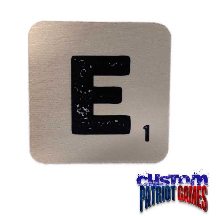 Scrabble Initial 4" Square Coaster - E