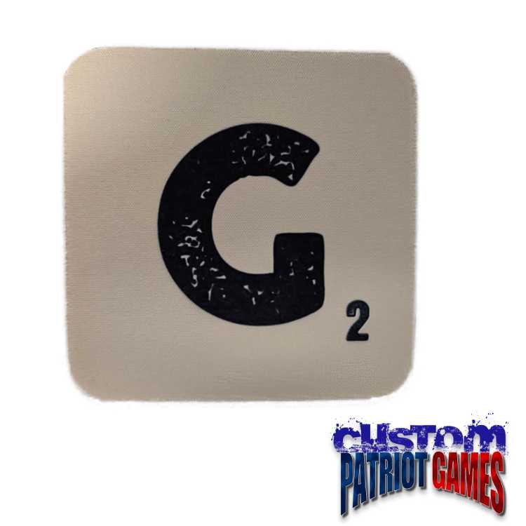 Scrabble Initial 4" Square Coaster - G
