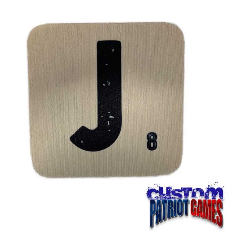 Scrabble Initial 4" Square Coaster - J
