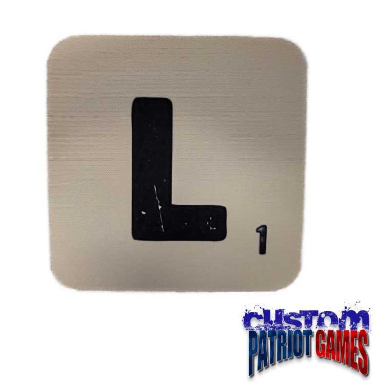 Scrabble Initial 4" Square Coaster - L