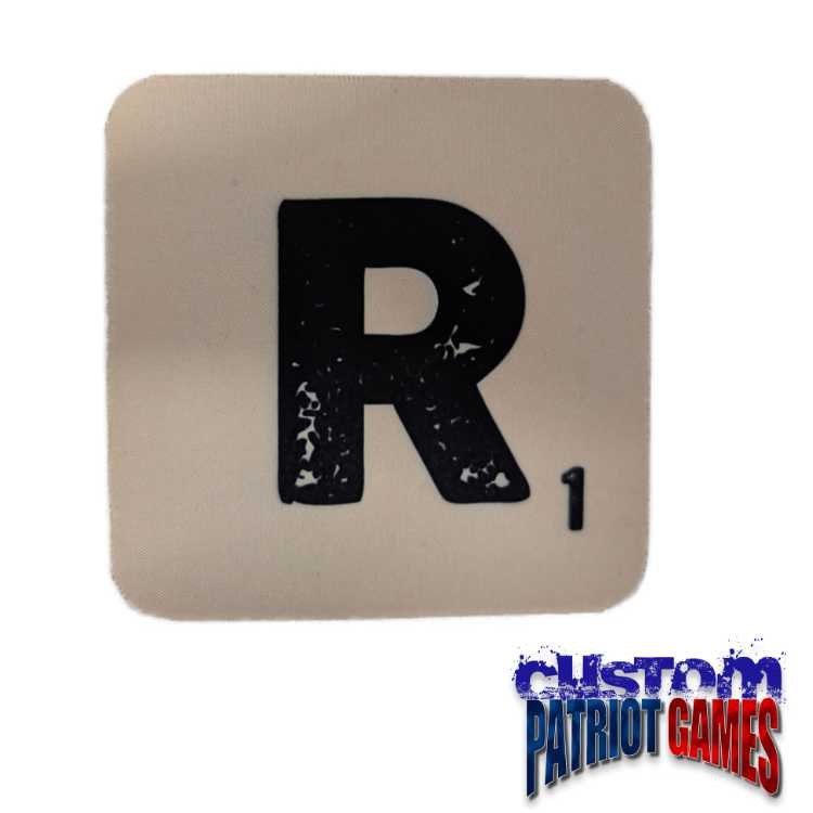 Scrabble Initial 4" Square Coaster - R