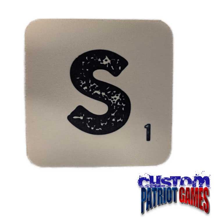Scrabble Initial 4" Square Coaster - S