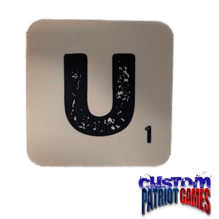Scrabble Initial 4" Square Coaster - U