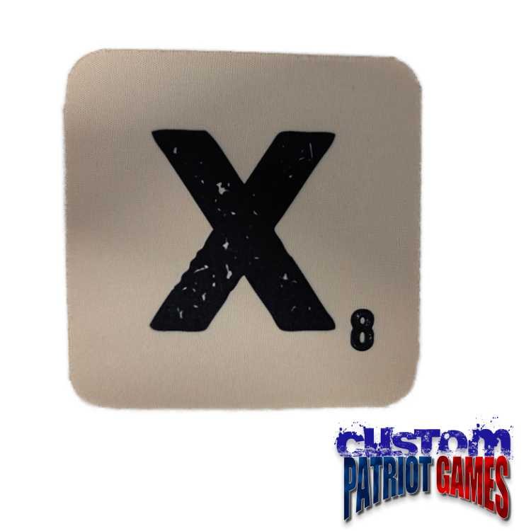 Scrabble Initial 4" Square Coaster - X