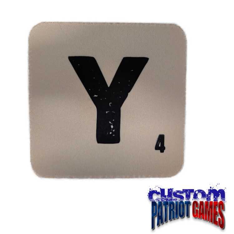 Scrabble Initial 4" Square Coaster - Y
