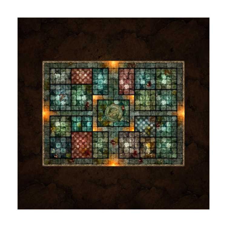 The Broadsword Dungeon 3ft x 3ft Playmat with 2.5cm Tiles