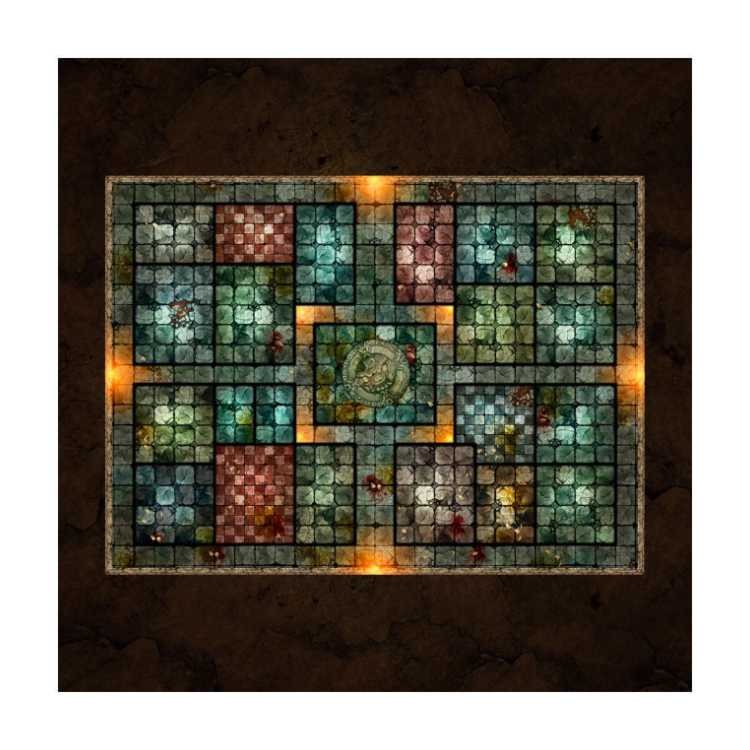 The Broadsword Dungeon 3ft x 3ft Playmat with 3cm Tiles