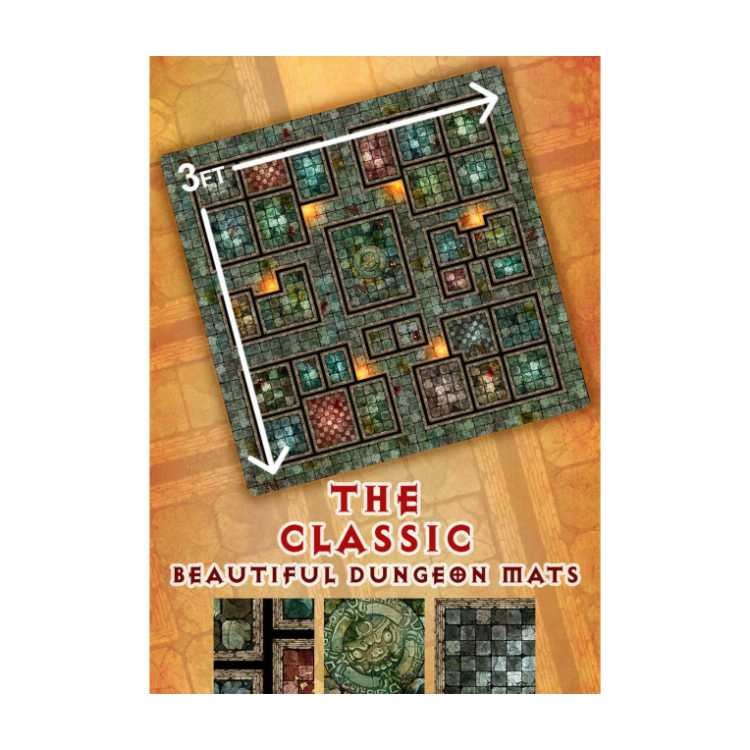 The Classic Dungeon 3ft x 3ft Playmat with 2.5cm Tiles