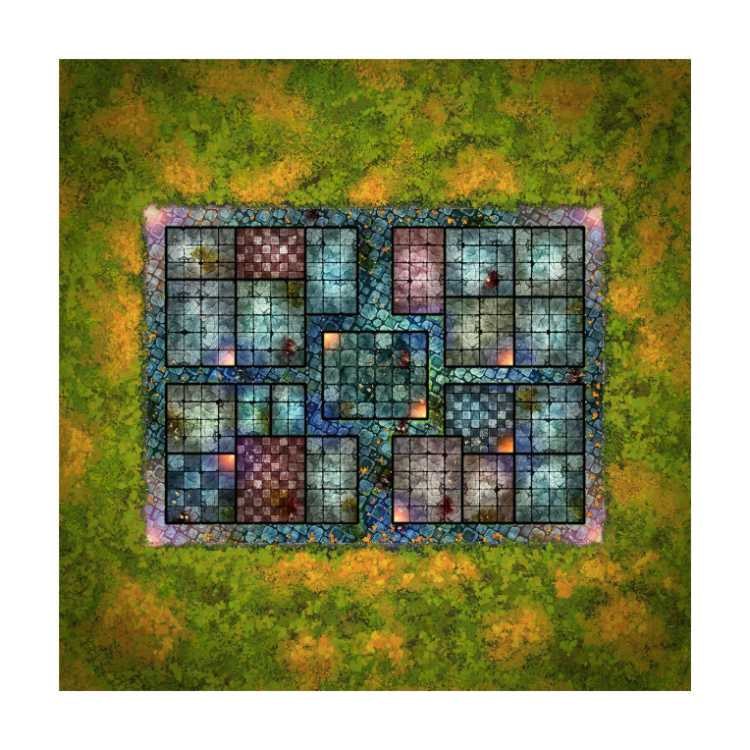 Dread Moon Rising Dungeon 3ft x 3ft Playmat with 2.5cm Tiles
