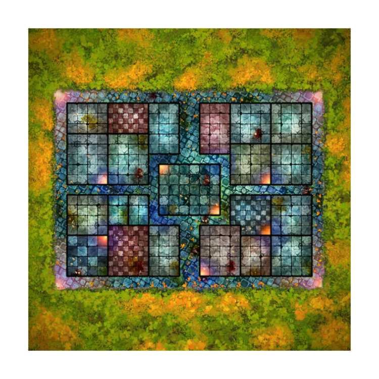 Dread Moon Rising Dungeon 3ft x 3ft Playmat with 3cm Tiles