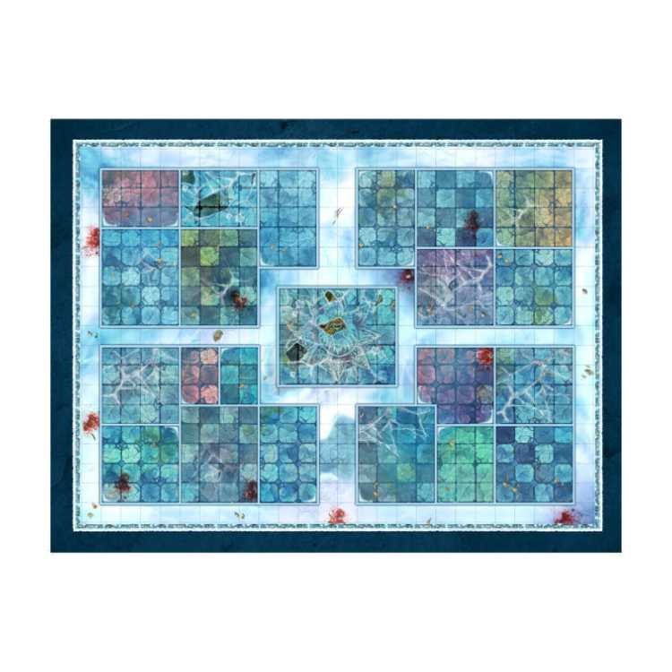 Icy Terror Dungeon 33" x 25" Playmat with 3cm Tiles