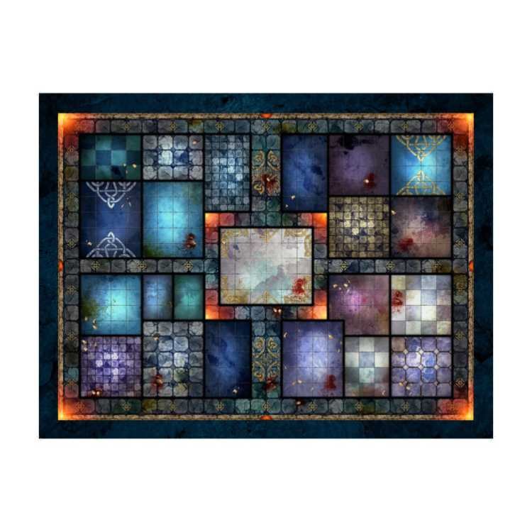 Reflections of the Elf Mage Dungeon 29" x 22" Playmat with 2.5cm Tiles