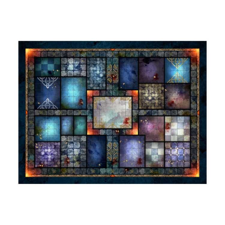 Reflections of the Elf Mage Dungeon 33" x 25" Playmat with 3cm Tiles