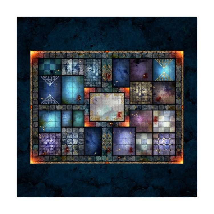 Reflections of the Elf Mage Dungeon 3ft x 3ft Playmat with 3cm Tiles