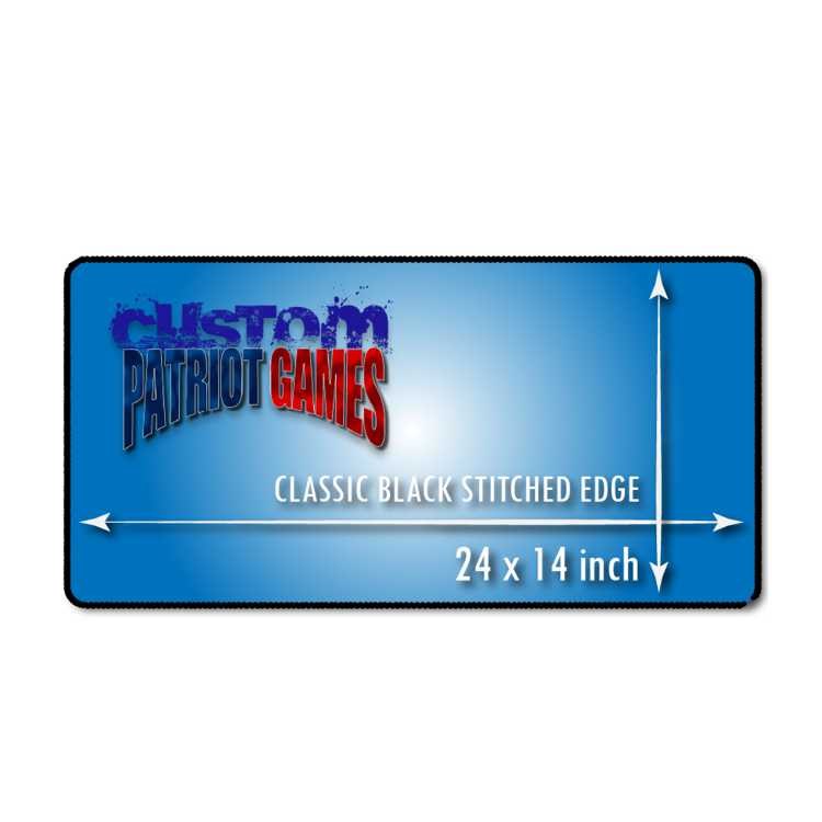 Custom 24" x 14" Classic Black Stitched Playmat