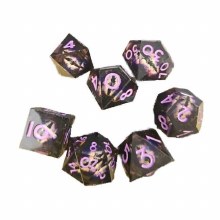 Black Dragon Eye Liquid Core Poly Dice Set